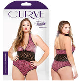 Curve Halter Teddy With Snap Closure Babydolls and Chemises